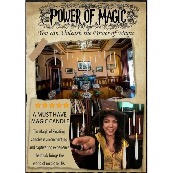 Floating Candles with Wand, Halloween Decoration 20 PCs Magic Hanging Candles - Picture 4 of 7